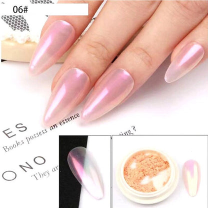 Holographic  Dust Ice Neon Mermaid Mirror Glitter Pearl Aurora Nail