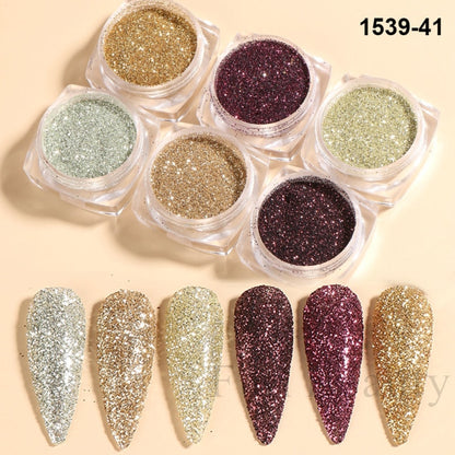 Glitter Sandy Sugar Powder Black White Silver Grainy Shinning Sequins