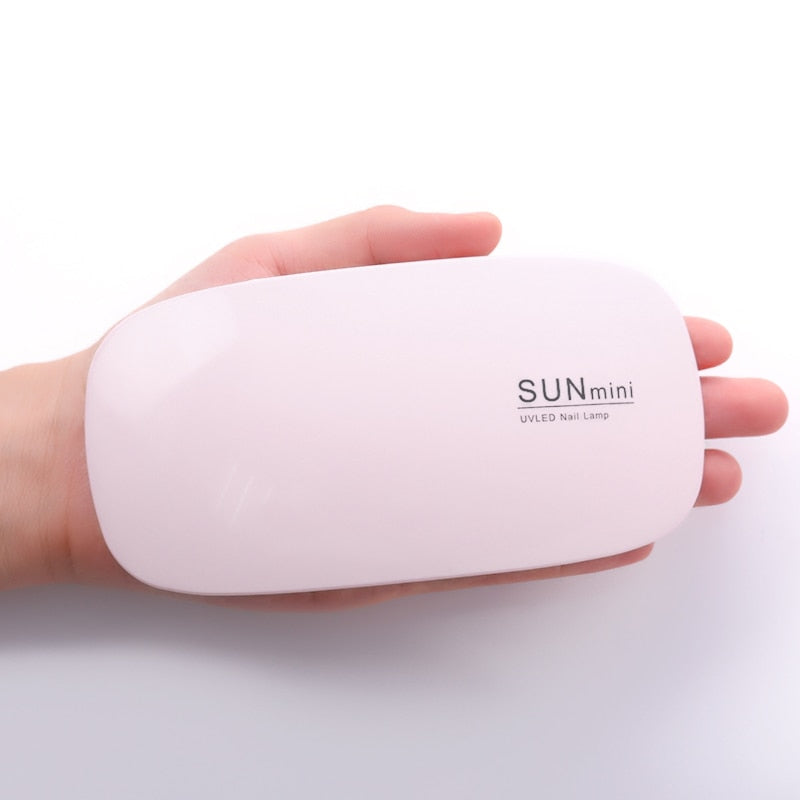 6W Mini Lamp UV LED Gel Polish Cured Pink White Nail