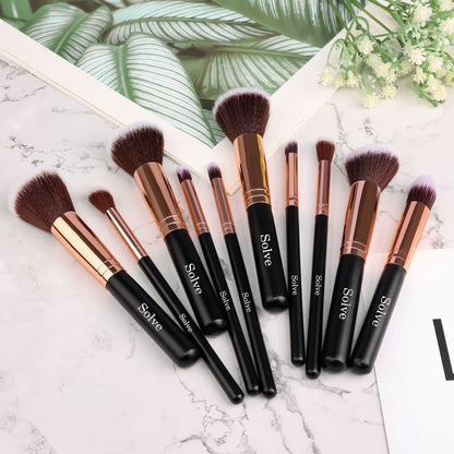 10Pcs Makeup Brushes Tools For Cosmetics Foundation
