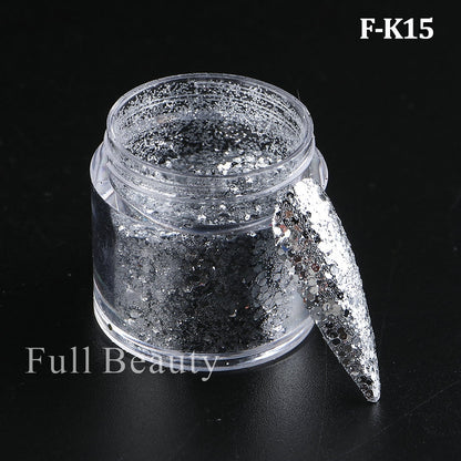 Shiny Glitter Sugar Sand Nails 3D Acrylic Flowers White