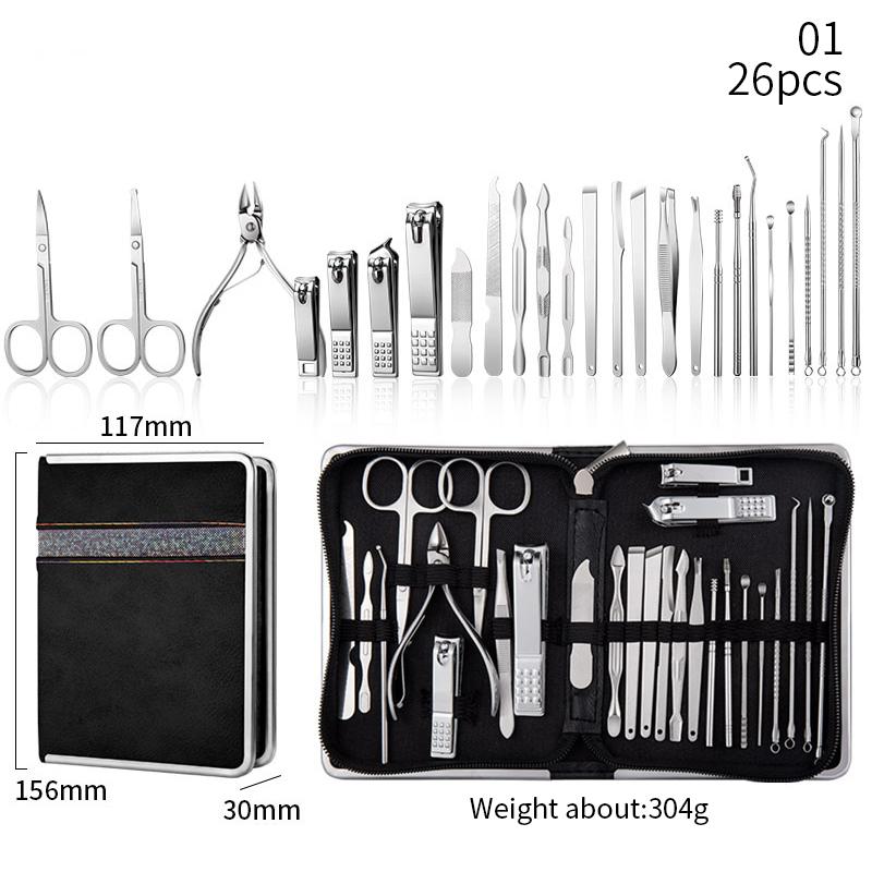 Manicure Cutters  Clipper Set Stainless Steel Ear Spoon Nail