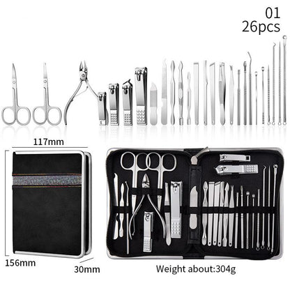 Manicure Cutters  Clipper Set Stainless Steel Ear Spoon Nail