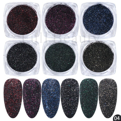 Glitter Sandy Sugar Powder Black White Silver Grainy Shinning Sequins