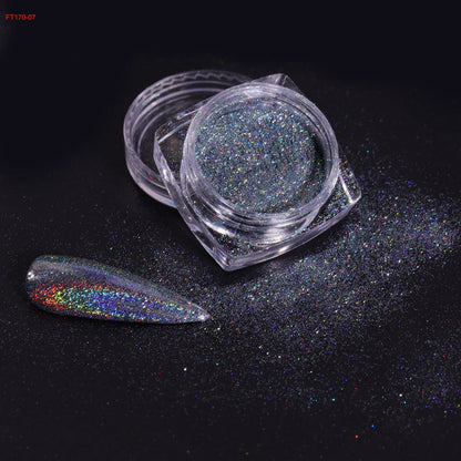 Holographic Powder Laser  Magic Mirror Glitter Rub Dust  Nail
