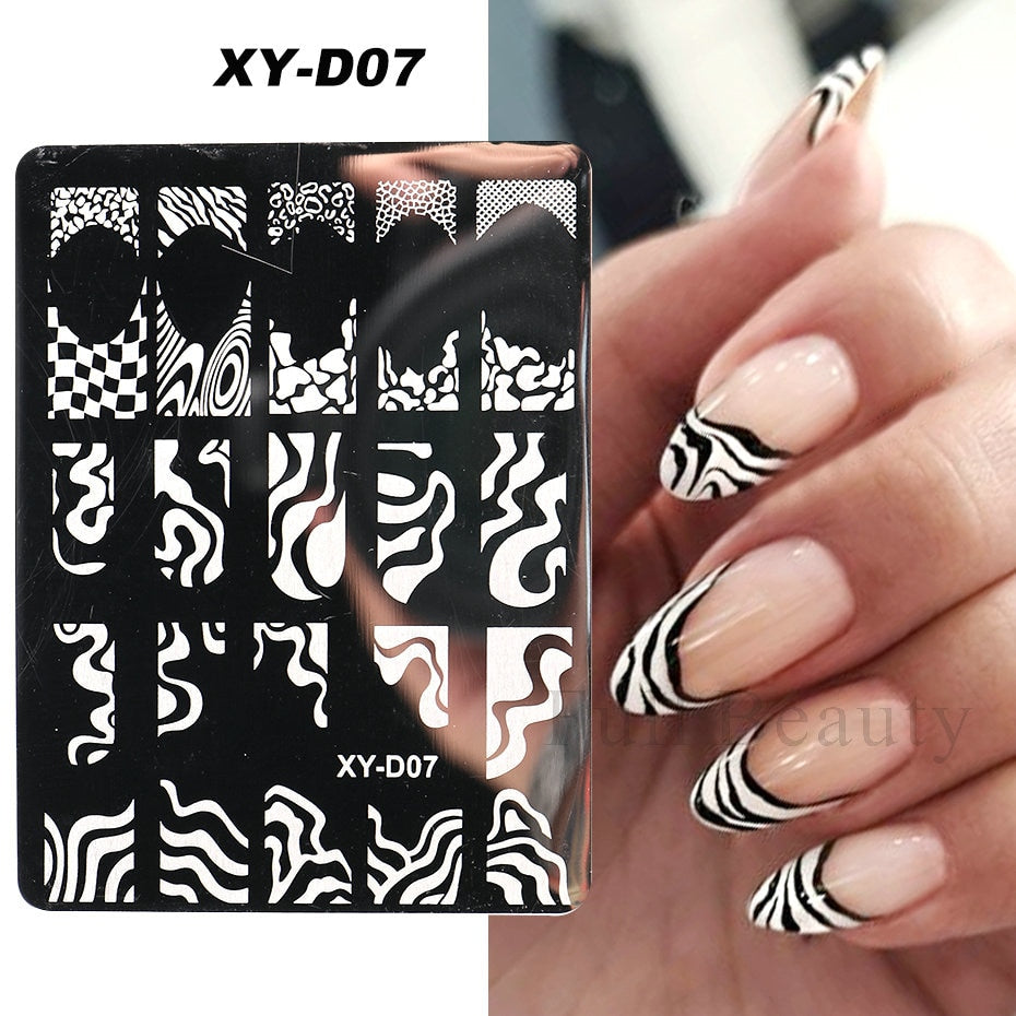 French Art Stamping Wave Flower Love Lace Stamp Nail