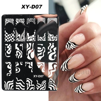 French Art Stamping Wave Flower Love Lace Stamp Nail