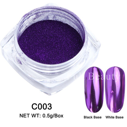 Neon Pigment Yellow Green Orange Rubbing Nail