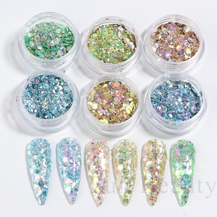 Glitter Sandy Sugar Powder Black White Silver Grainy Shinning Sequins