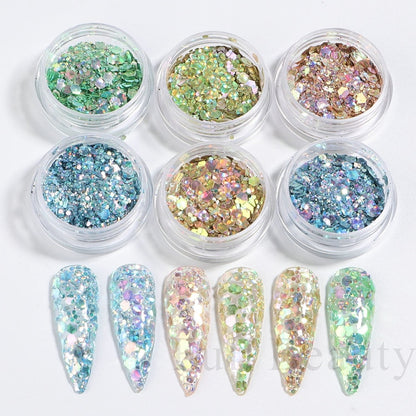 Glitter Sandy Sugar Powder Black White Silver Grainy Shinning Sequins