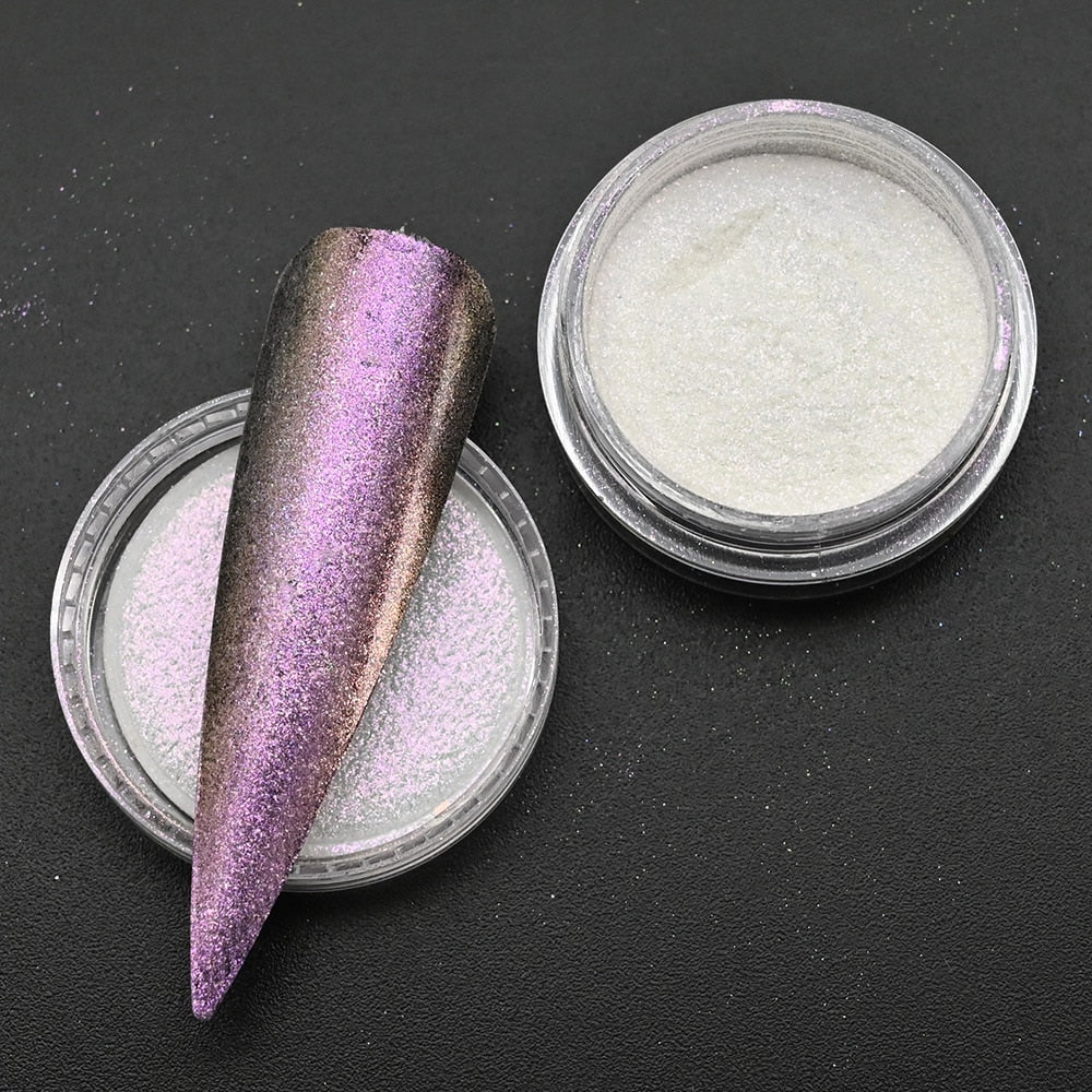 Holographic Powder Laser  Magic Mirror Glitter Rub Dust  Nail