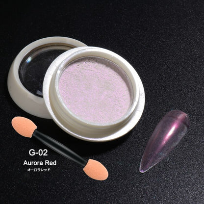 Neon Pigment Yellow Green Orange Rubbing Nail