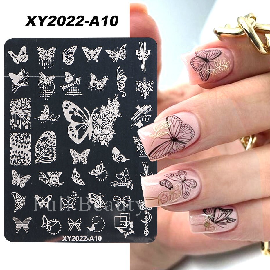 French Art Stamping Wave Flower Love Lace Stamp Nail
