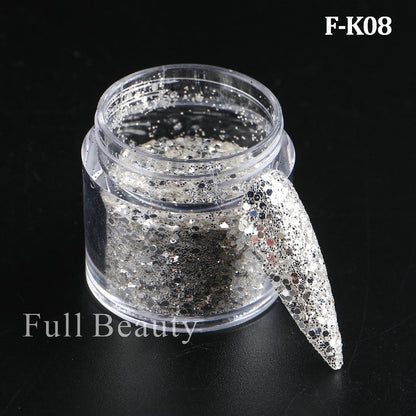 Shiny Glitter Sugar Sand Nails 3D Acrylic Flowers White
