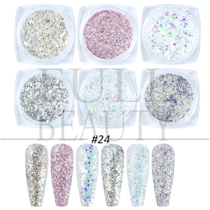 Glitter Sandy Sugar Powder Black White Silver Grainy Shinning Sequins