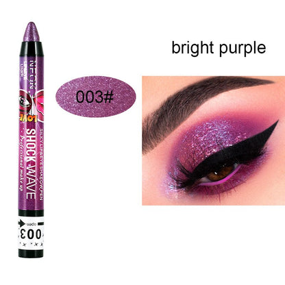 2 In 1 Pearlescent Eyeshadow Lipstick Stick Pencil Waterproof