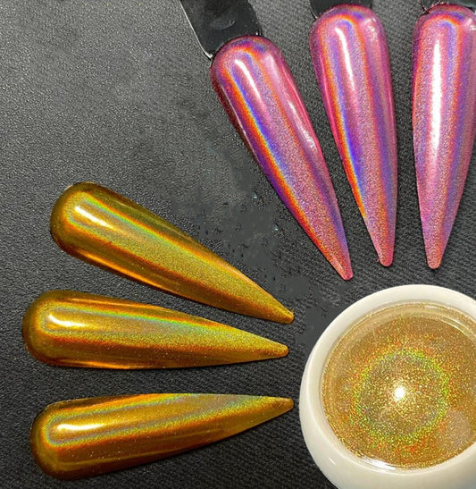Holographic Powder Laser  Magic Mirror Glitter Rub Dust  Nail