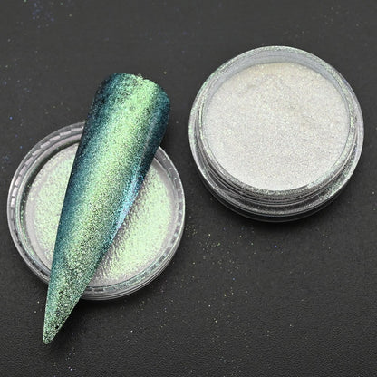 Holographic Powder Laser  Magic Mirror Glitter Rub Dust  Nail
