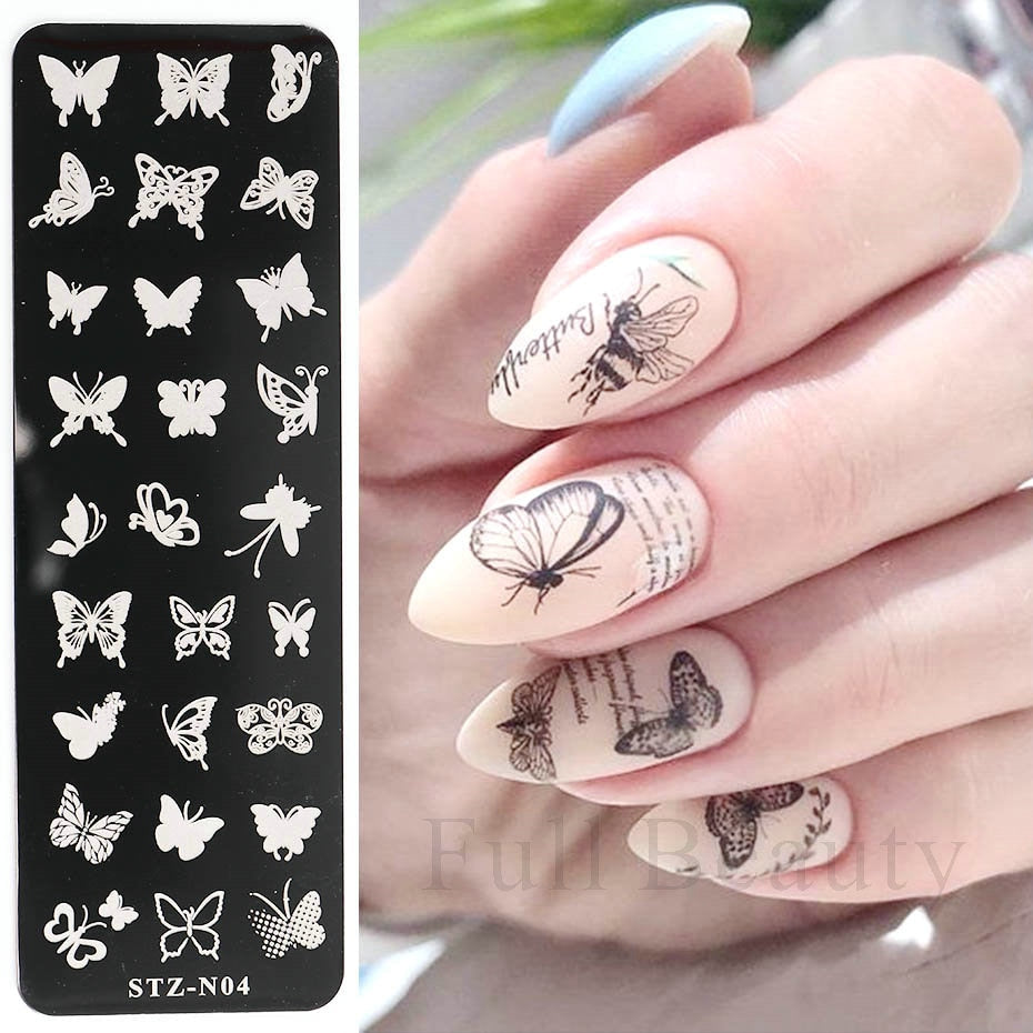French Art Stamping Wave Flower Love Lace Stamp Nail