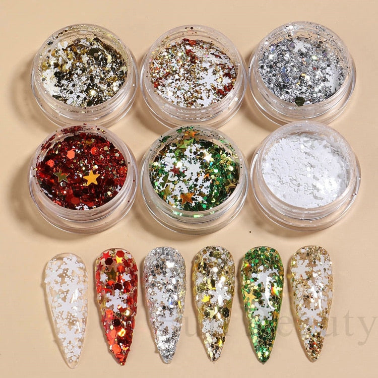 Glitter Sandy Sugar Powder Black White Silver Grainy Shinning Sequins