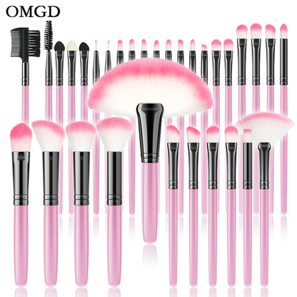 Pink Makeup Brushes Set for Cosmetics Foundation