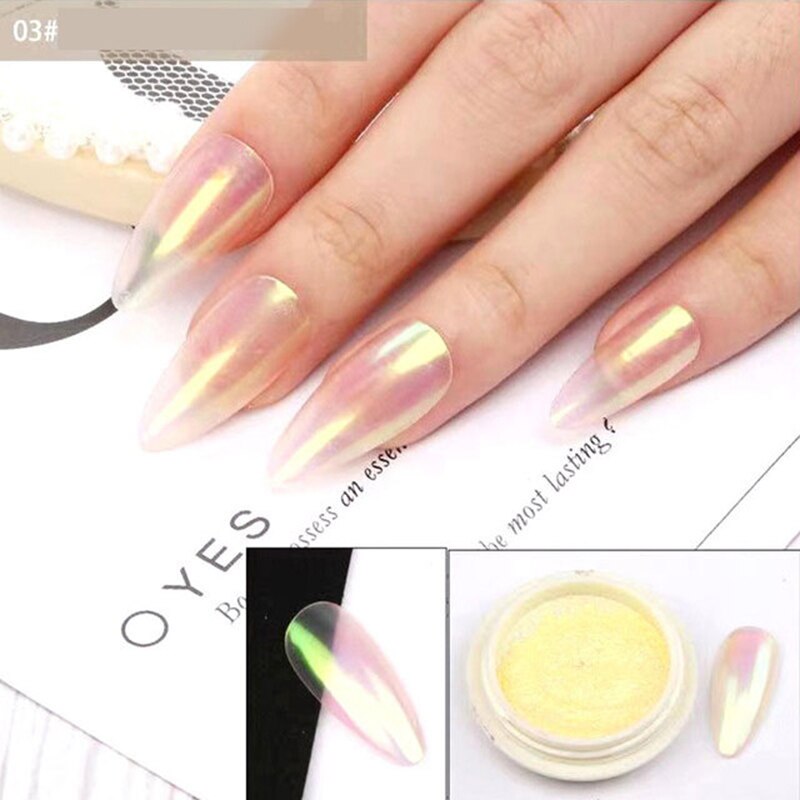 Holographic  Dust Ice Neon Mermaid Mirror Glitter Pearl Aurora Nail