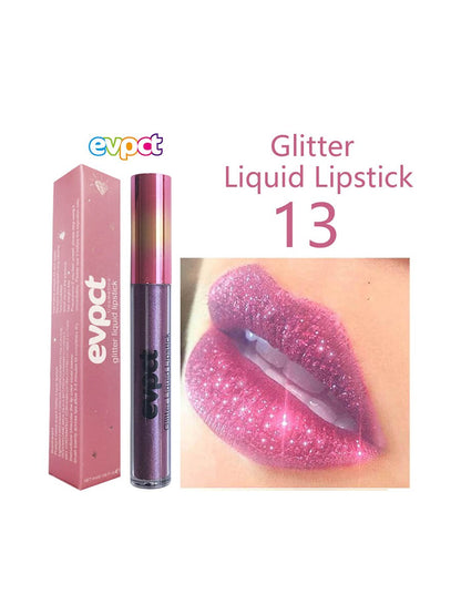 1PC Glitter Diamond Liquid Waterproof Lipstick