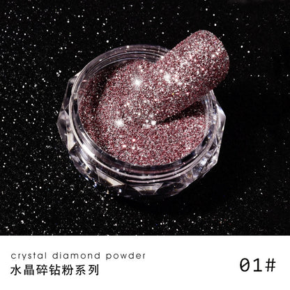 1Jar Crystal Diamond Powder Rainbow Shiny Nail
