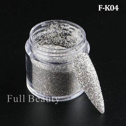 Shiny Glitter Sugar Sand Nails 3D Acrylic Flowers White