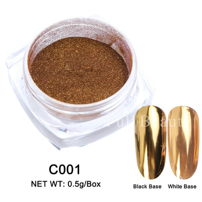 Neon Pigment Yellow Green Orange Rubbing Nail