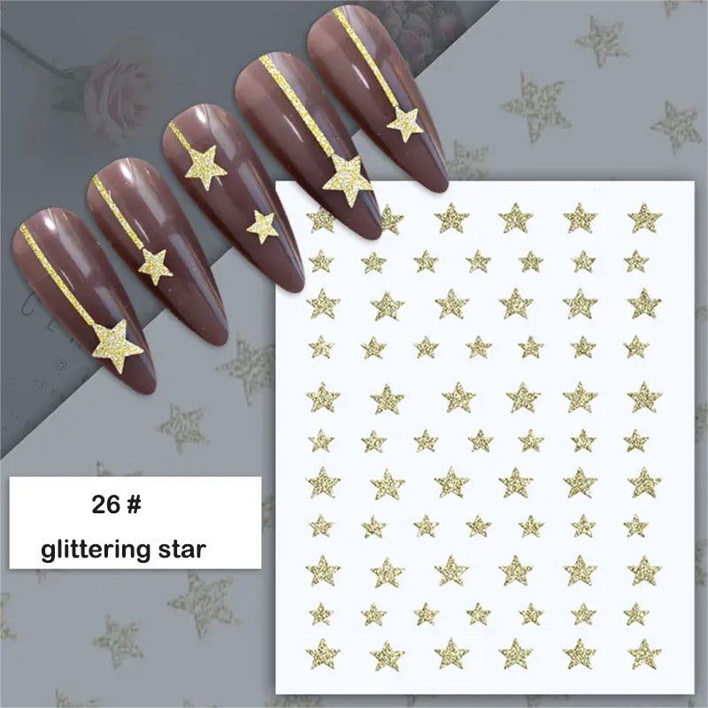 3D Stickers  Lines Holographic Silver Stripe  Nail