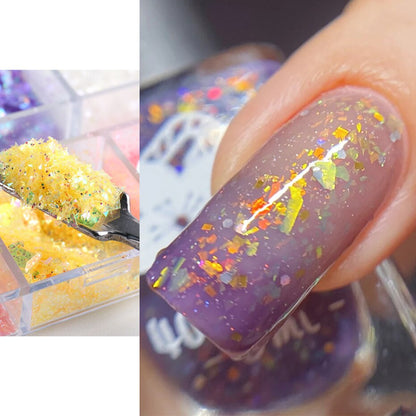 3D Flakes Aurora Glitter Flakes Nail Sequins  Holographic