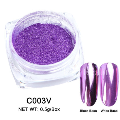 Neon Pigment Yellow Green Orange Rubbing Nail