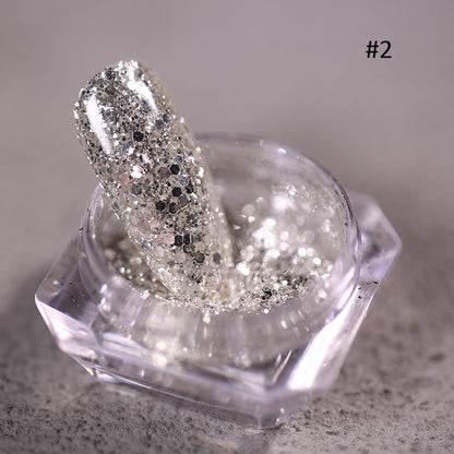 1Jar Crystal Diamond Powder Rainbow Shiny Nail