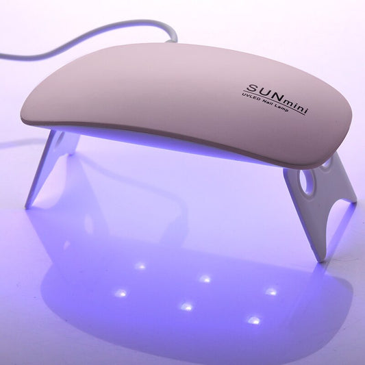 6W Mini Lamp UV LED Gel Polish Cured Pink White Nail