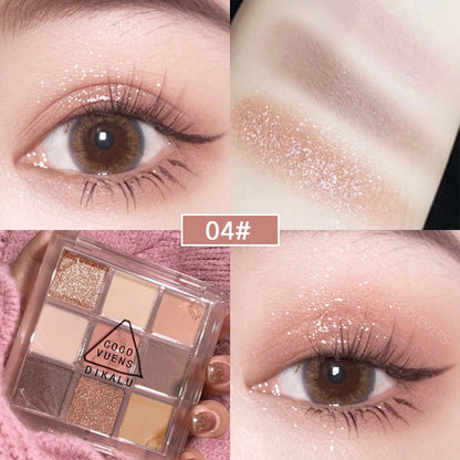 9 Colors Eyeshadow Palette Waterproof Korean Makeup