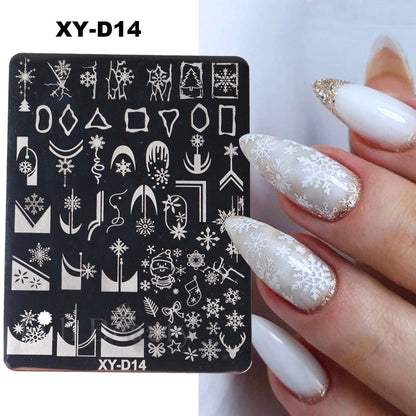 French Art Stamping Wave Flower Love Lace Stamp Nail