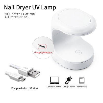 Mini 6W Dryer LED UV Lamp Micro USB Gel Varnish Curing Nail