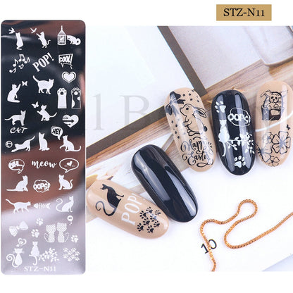 French Art Stamping Wave Flower Love Lace Stamp Nail