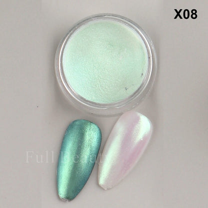 Neon Pigment Yellow Green Orange Rubbing Nail