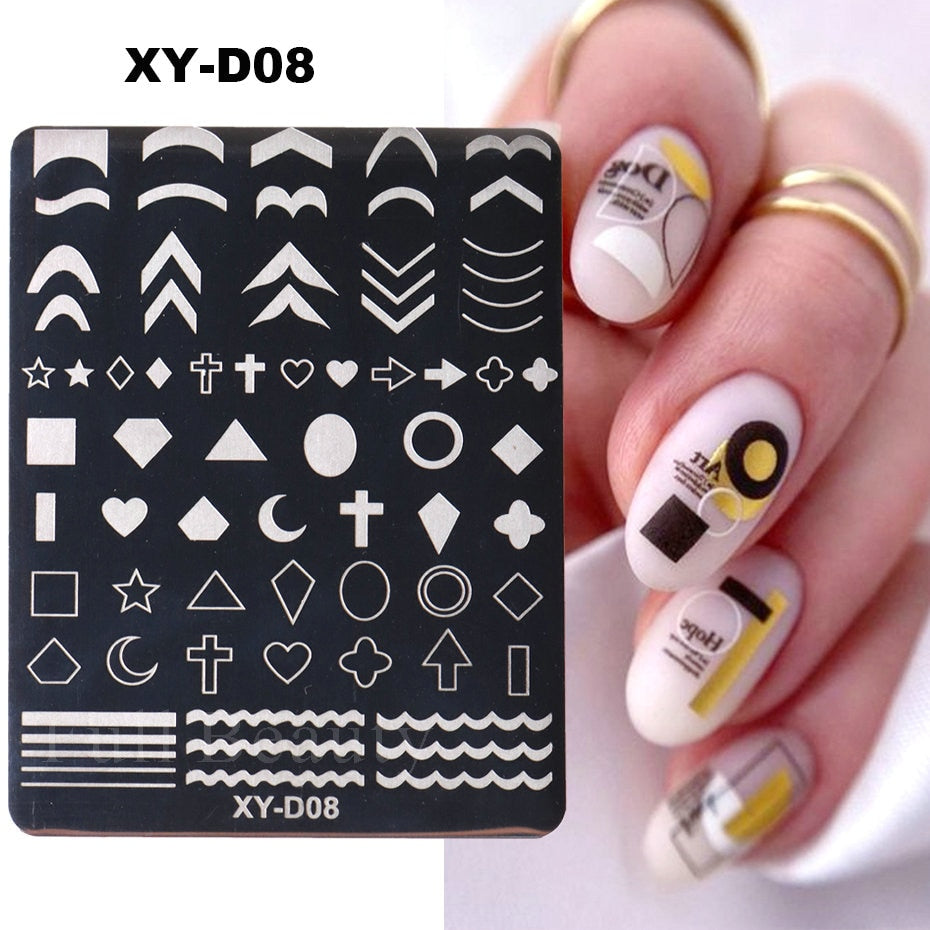 French Art Stamping Wave Flower Love Lace Stamp Nail