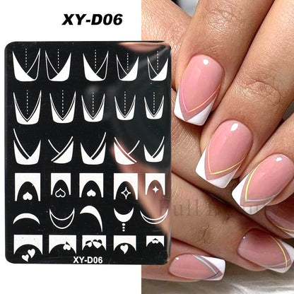 French Art Stamping Wave Flower Love Lace Stamp Nail