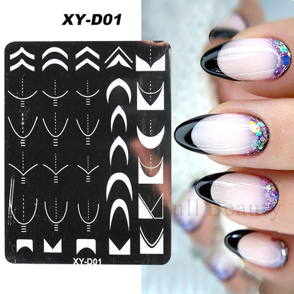 French Art Stamping Wave Flower Love Lace Stamp Nail