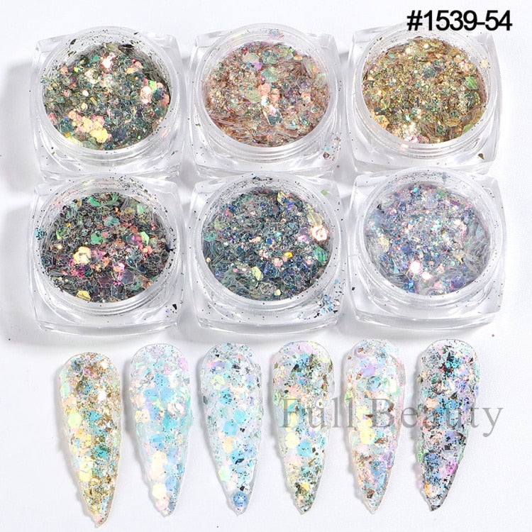 Glitter Sandy Sugar Powder Black White Silver Grainy Shinning Sequins