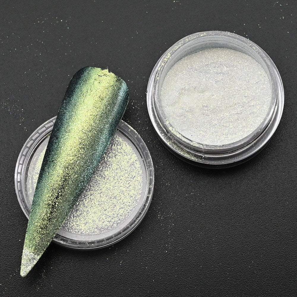 Holographic Powder Laser  Magic Mirror Glitter Rub Dust  Nail
