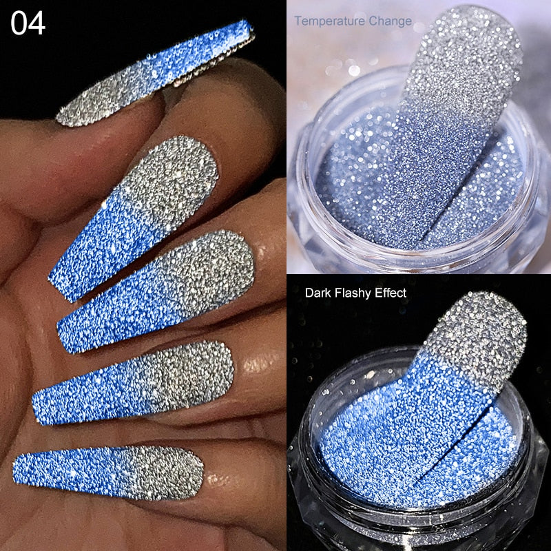 Glitter Powder Silver Glitter Iridescent Flakes Nails
