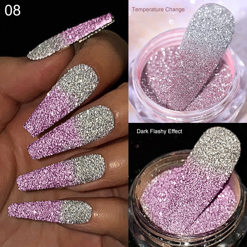 Glitter Powder Silver Glitter Iridescent Flakes Nails