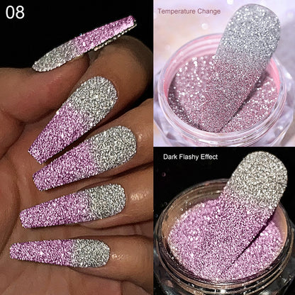 Glitter Powder Silver Glitter Iridescent Flakes Nails
