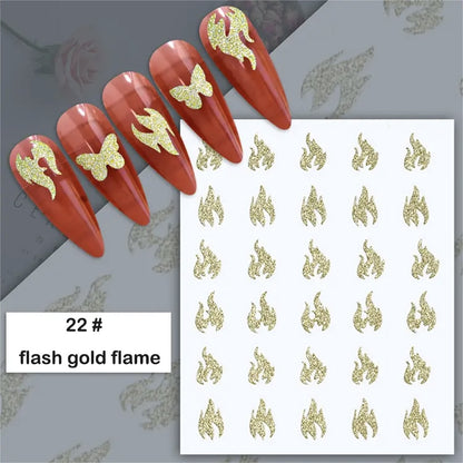 3D Stickers  Lines Holographic Silver Stripe  Nail