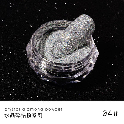 1Jar Crystal Diamond Powder Rainbow Shiny Nail